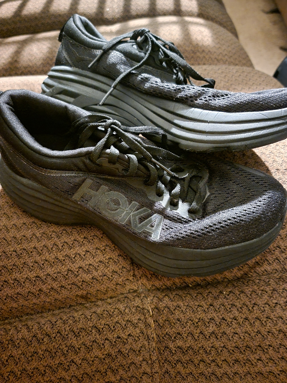 Hoka BONDI 8 Women's All-Black Athletic Running Shoes